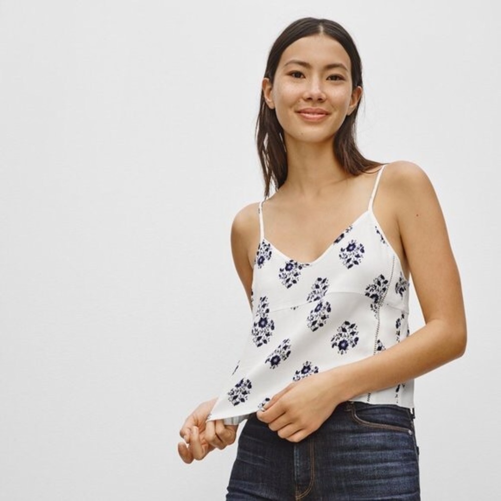 Aritzia Sunday Best Pink floral cropped cami